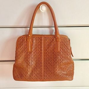 Francesca’s Alice Perforated Satchel-Cognac❤️